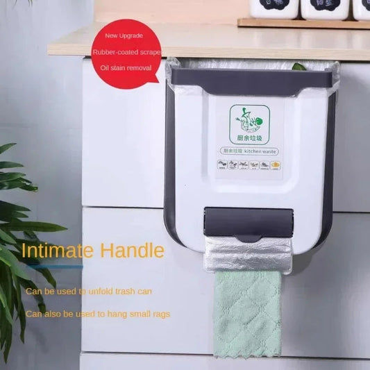 Kitchen Foldable Hanging Trash Can, Camper Van Wall-mounted Wastebasket, Large Capacity Easy-to-clean RV Household Wastebasket CAMPAERO