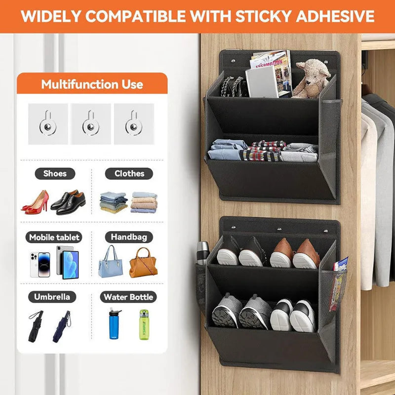 1PC RV Shoe Storage with Adhesive Tape Door Shoe Rack with Large Deep Pockets Suitable for Campers Narrow Space Wardrobe Storage CAMPAERO