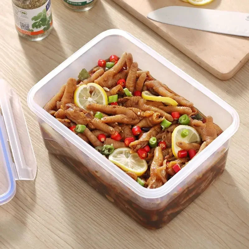 Sealed rectangular refrigerator storage box with lid Plastic crisper microwave-heated lunch box with lid CAMPAERO
