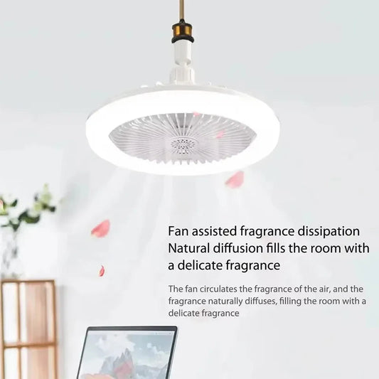 2 In 1 Ceiling Fan Lamps 3 Speeds Adjustable E27 Base Infinitely Dimmable for Living Room Bedroom Study LED Decorative Light CAMPAERO