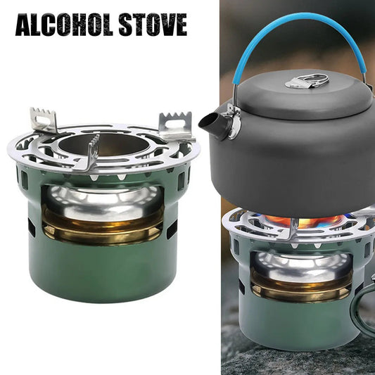 Équipement et accessoires de camping, réchaud à alcool, four d'extérieur, mini-barbecue. CAMPAERO