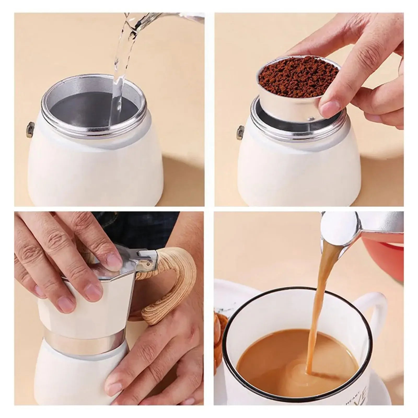 Cafetière Moka en aluminium, 150/300 ml. CAMPAERO