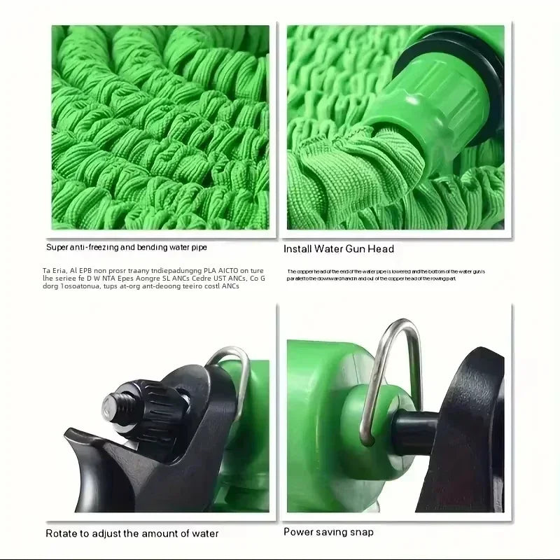 200FT Expandable High-Pressure Magic Hose 7 Water Spraying Functions Gun Durable Materials Home Garden Watering Tools CAMPAERO