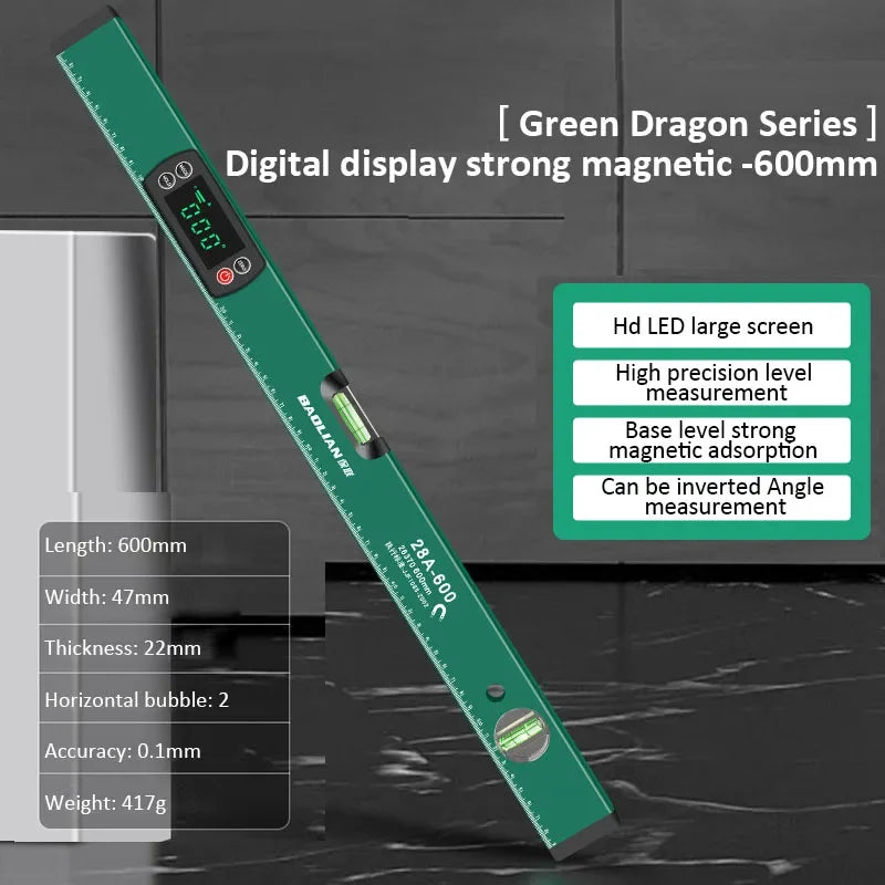 Digital Protractor High-precision Angle Finder with LED Display Inclinometer 0-90° Bubble Magnetic Level Ruler Woodworking Tools CAMPAERO