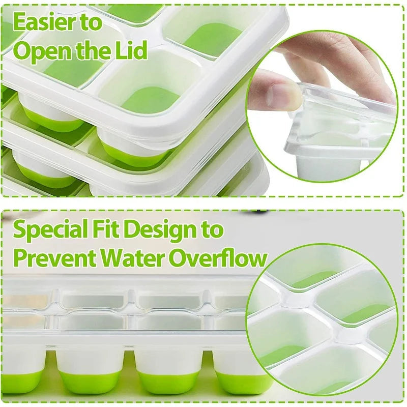 14 Grid Ice Cube Tray Silicone Mold Square Ice Cube Tray Mold Ice Cube Maker Non-toxic Durable Bar Pub Wine Ice Blocks Maker CAMPAERO