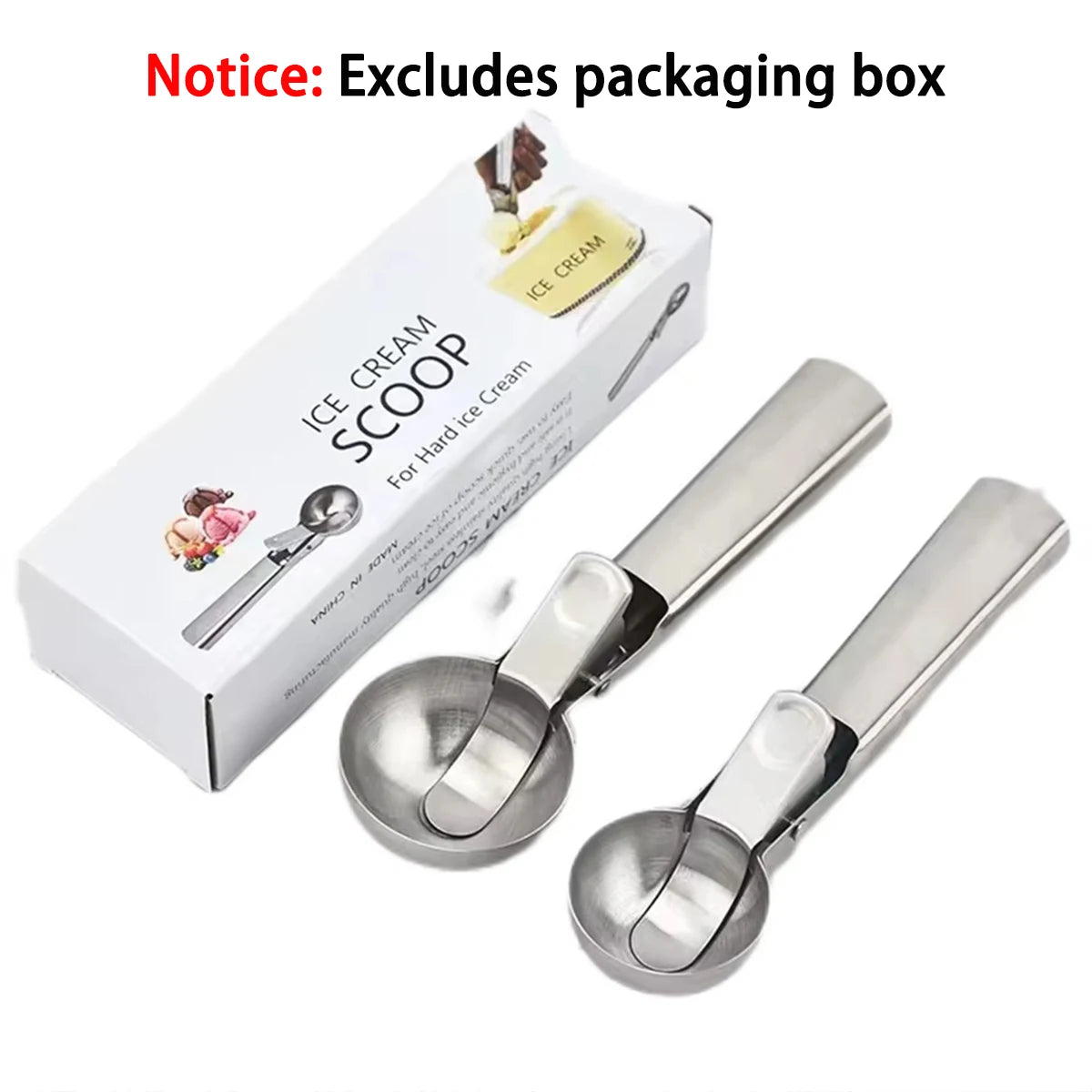 Stainless Steel Dual-purpose Ice Cream Scoop Ice Cream Scooper Multifunctional Fruit Scoop Kitchen Supplies CAMPAERO