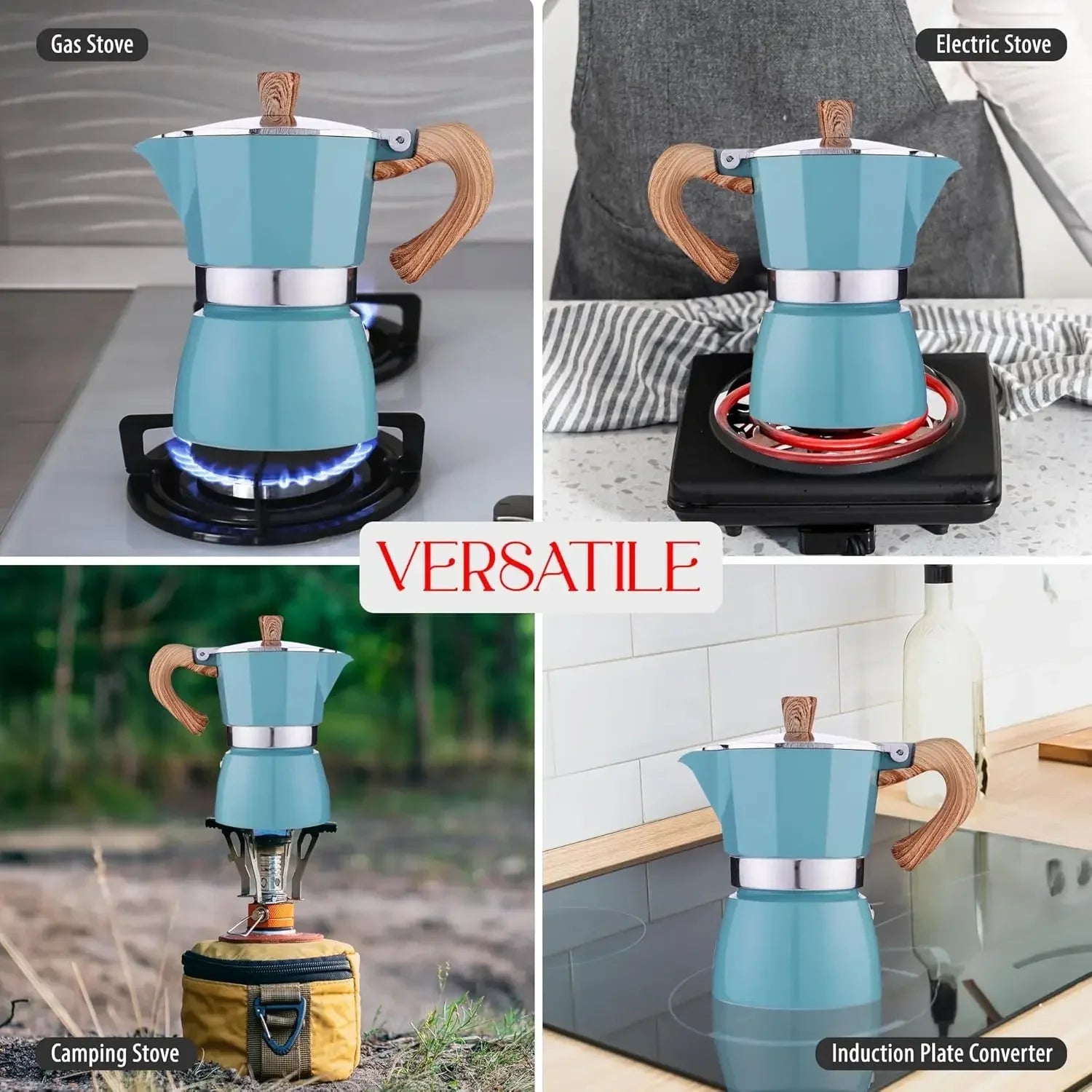 Cafetière Moka en aluminium, 150/300 ml. CAMPAERO