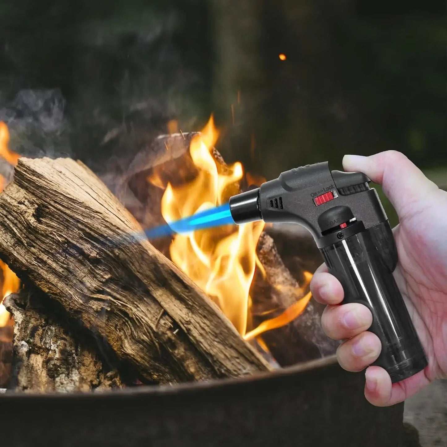 Lot de 8 briquets torches rechargeables au butane. CAMPAERO