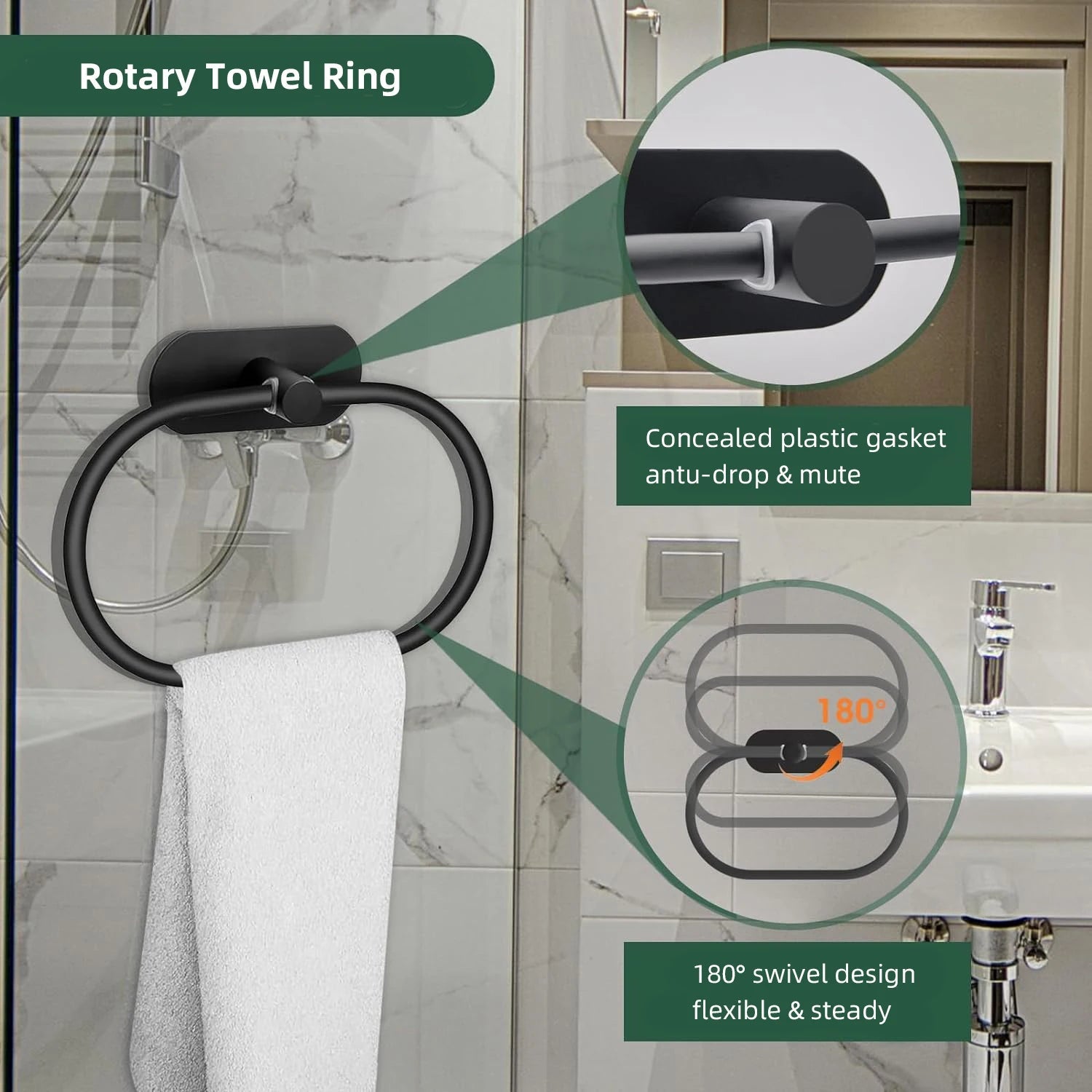 Bathroom Hardware Set Brushed Nickel Towel Bar Towel Ring Toilet Paper Holder Robe Hook 304 Stainless Steel Bathroom Accessory CAMPAERO