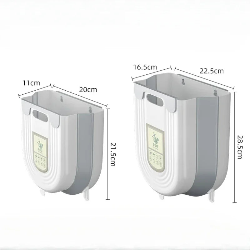 Wall Mounted Folding Waste Bins Without Lid  Door Hanging Storage Bucket Household Cleaning Tools Accessories CAMPAERO