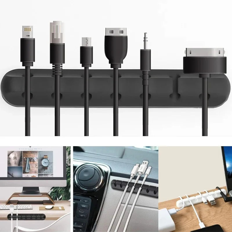 NNBILI Silicone USB Cable Organizer Cable Winder Desktop Tidy Management Clips Cable Holder for Mouse Headphone Wire Organizer CAMPAERO