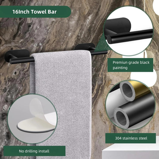 Bathroom Hardware Set Brushed Nickel Towel Bar Towel Ring Toilet Paper Holder Robe Hook 304 Stainless Steel Bathroom Accessory CAMPAERO