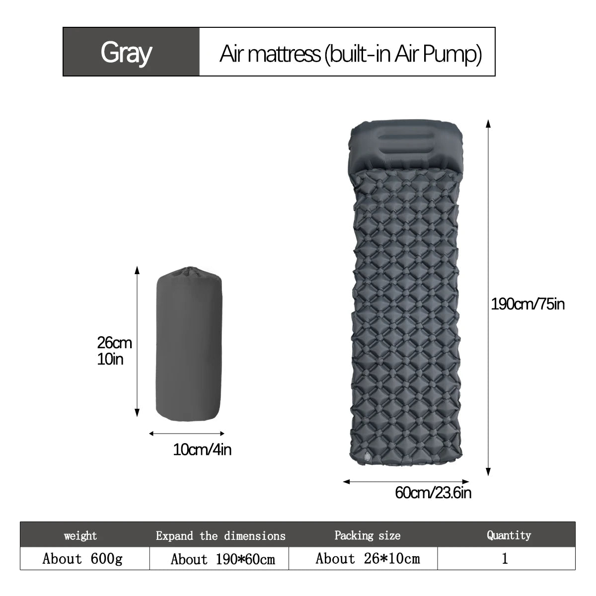 Outdoor Camping Sleeping Pad Folding Sleep Mat Beach Inflat Mattress with Pillows Ultralight Air Mat Travel Hiking New CAMPAERO