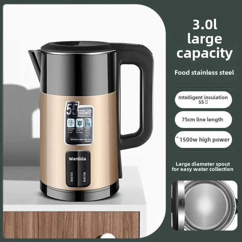 Wanlida Home Use 304 Stainless Steel Insulated Water Kettle Automatic Breakdown Heat Water Pot 2 Liters Chinese Large Land CAMPAERO