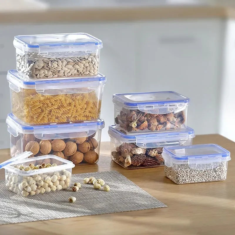 Sealed rectangular refrigerator storage box with lid Plastic crisper microwave-heated lunch box with lid CAMPAERO
