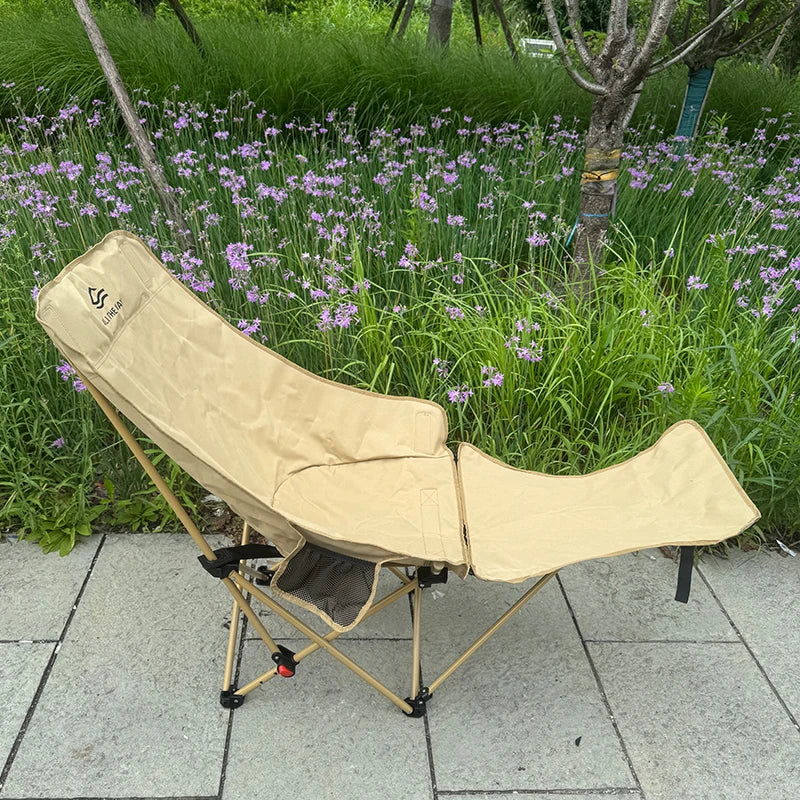 Camping Chair Outdoor Foldable Adjustable Ergonomic Close-Fitting Body Curve Long-Lasting Not Tired Durable Material Encryption Oxford Cloth CAMPAERO