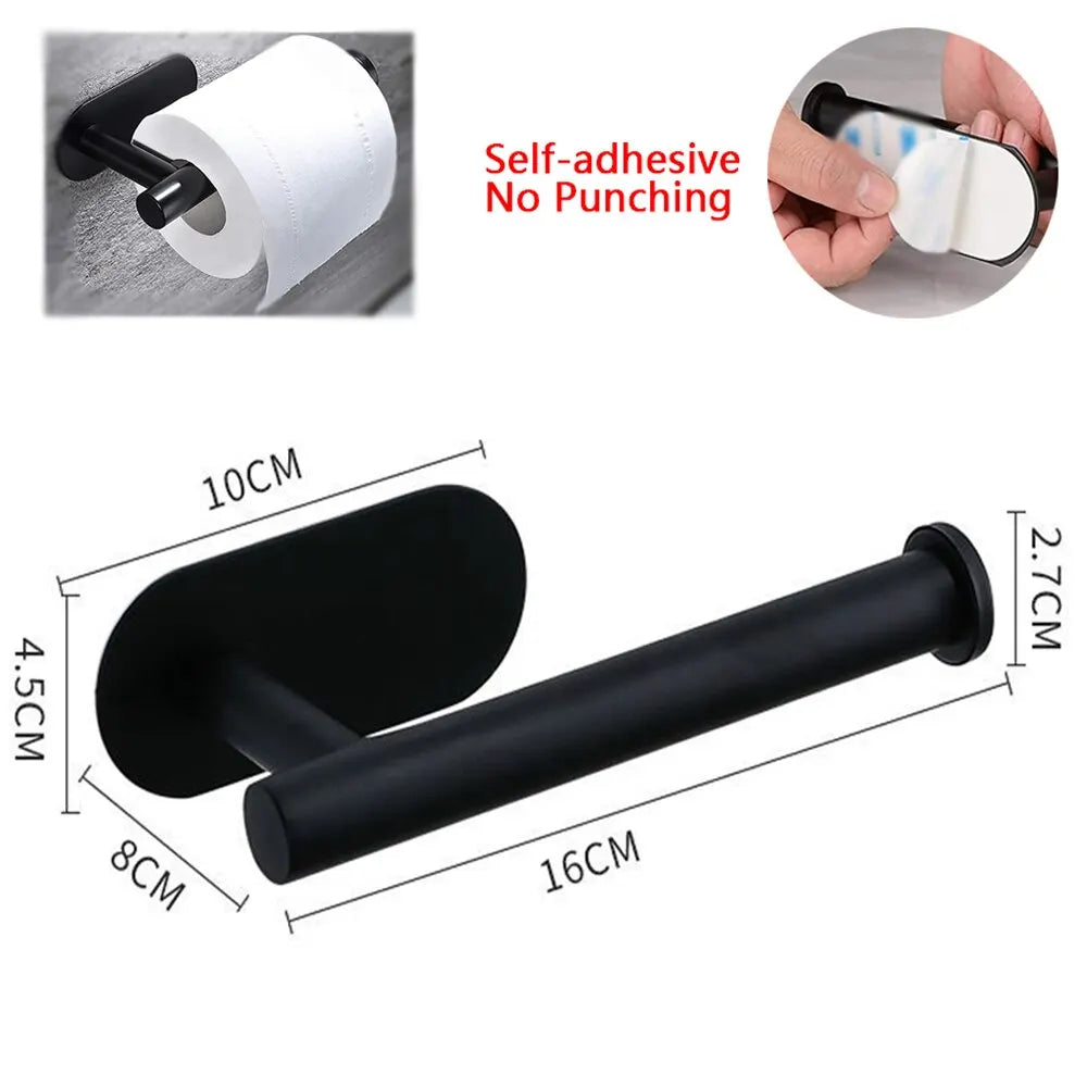 Adhesive Toilet Paper Holder Kitchen Roll Towel Rack Napkin Dispenser Absorbent Stand Tissue Hanger Bathroom Accessories CAMPAERO
