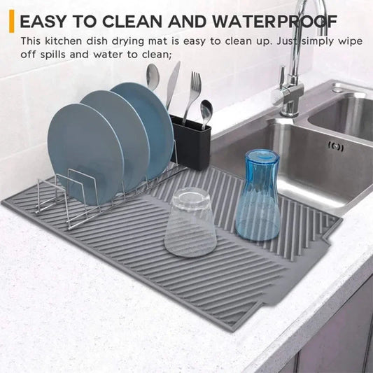 1PC Silicone Drain Pad Drying Mat Pots Dish Drain Mat For Kitchen Tableware Non-slip Mats Anti-scald Coaster Kitchen Utensils CAMPAERO
