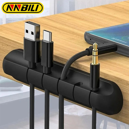 NNBILI Silicone USB Cable Organizer Cable Winder Desktop Tidy Management Clips Cable Holder for Mouse Headphone Wire Organizer CAMPAERO