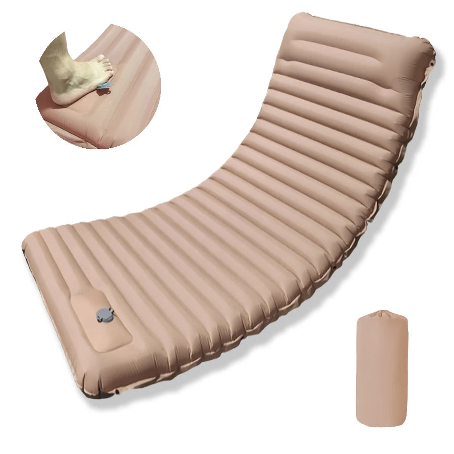 Outdoor Camping Sleeping Pad Folding Sleep Mat Beach Inflat Mattress with Pillows Ultralight Air Mat Travel Hiking New CAMPAERO