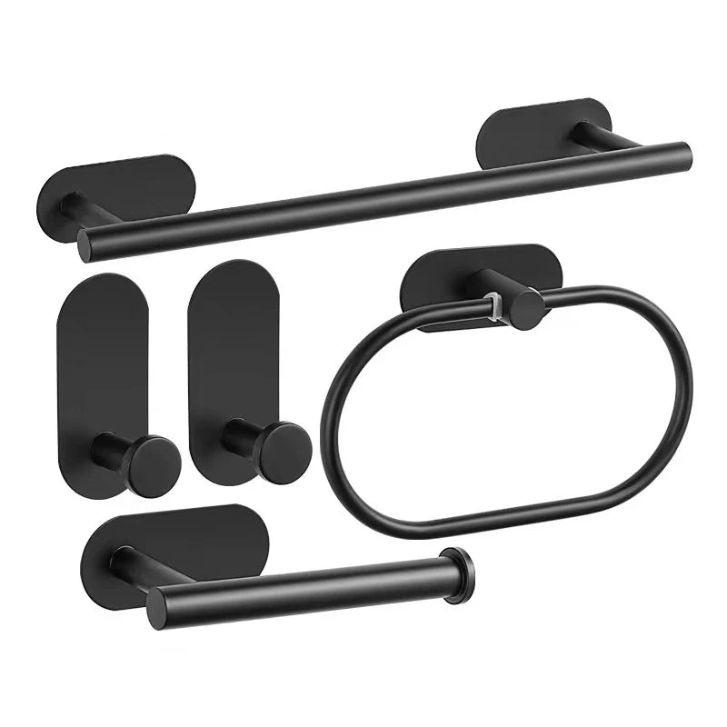 Bathroom Hardware Set Brushed Nickel Towel Bar Towel Ring Toilet Paper Holder Robe Hook 304 Stainless Steel Bathroom Accessory CAMPAERO