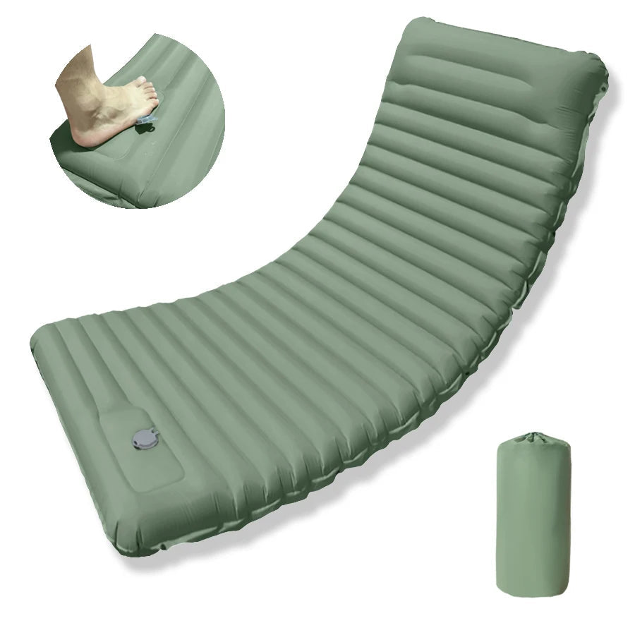 Outdoor Camping Sleeping Pad Folding Sleep Mat Beach Inflat Mattress with Pillows Ultralight Air Mat Travel Hiking New CAMPAERO