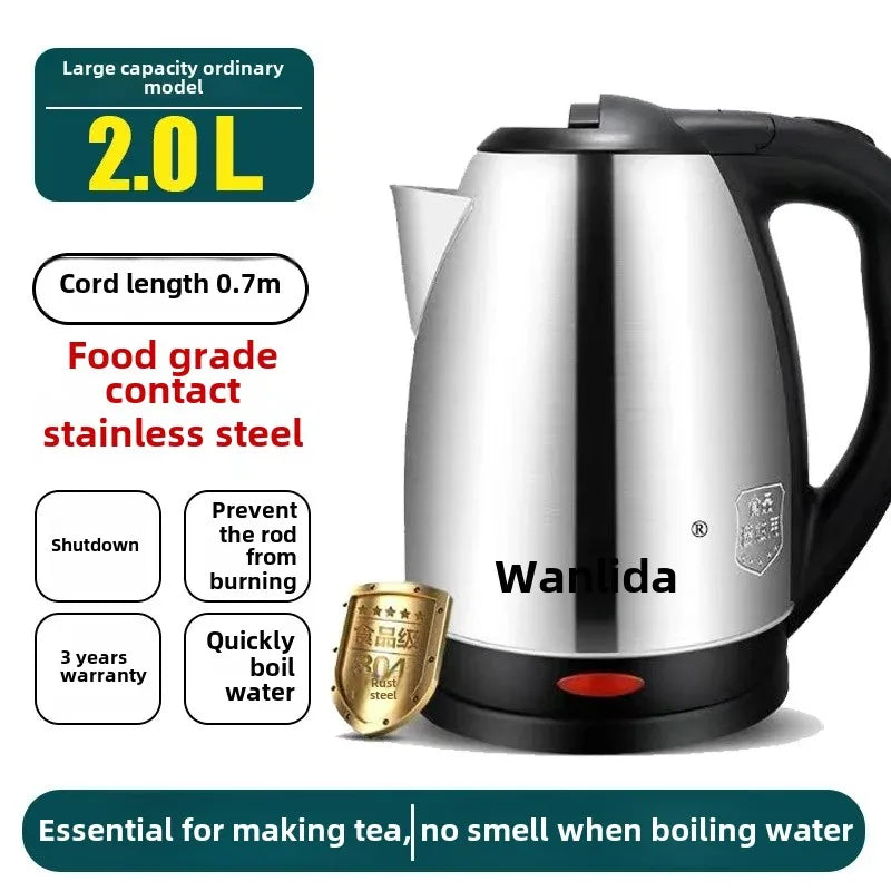 Wanlida Home Use 304 Stainless Steel Insulated Water Kettle Automatic Breakdown Heat Water Pot 2 Liters Chinese Large Land CAMPAERO
