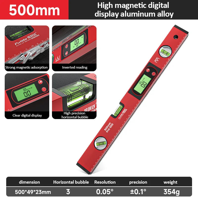 Digital Protractor Angle Finder Inclinometer Spirit level Bubble Magnetic Electric Level Electronic Inclinometer Ruler with LED CAMPAERO