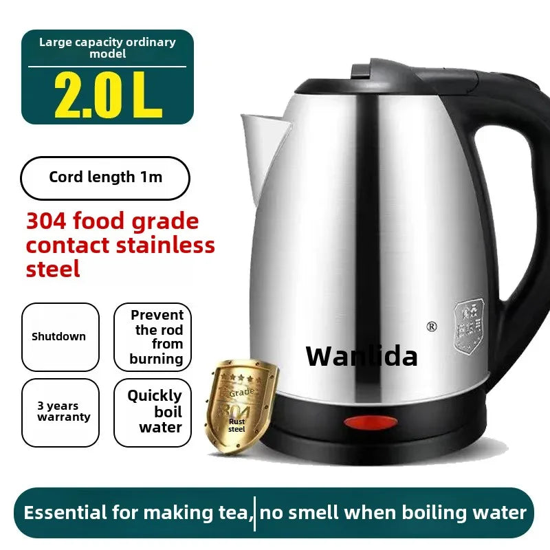 Wanlida Home Use 304 Stainless Steel Insulated Water Kettle Automatic Breakdown Heat Water Pot 2 Liters Chinese Large Land CAMPAERO