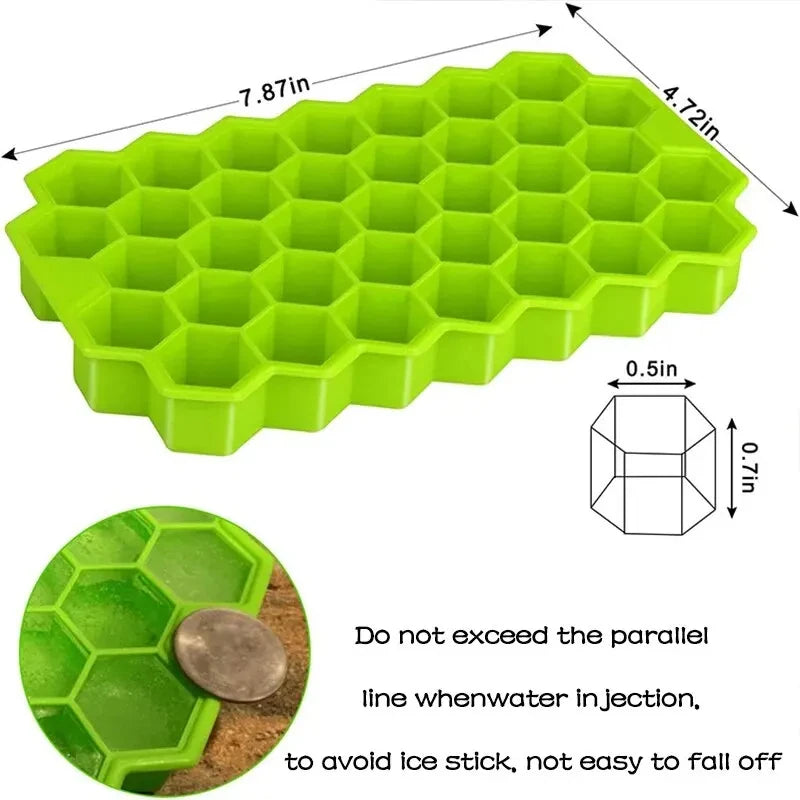 1pcs Honeycomb 37 Lattice Cube Tray Maker Without Lid DIY Ice Mold CAMPAERO