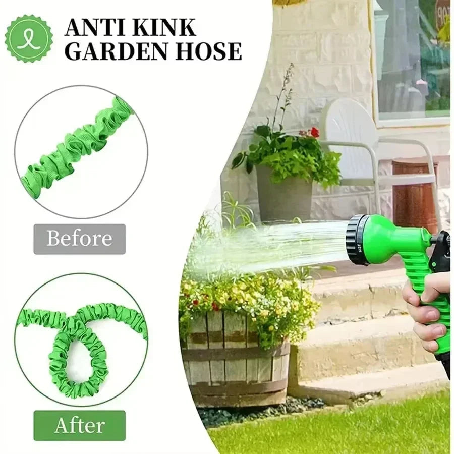 200FT Expandable High-Pressure Magic Hose 7 Water Spraying Functions Gun Durable Materials Home Garden Watering Tools CAMPAERO