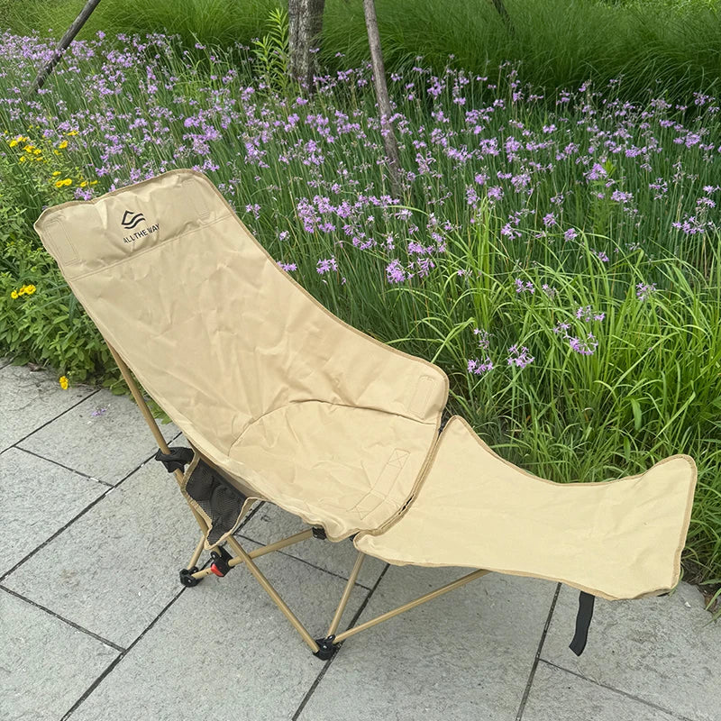 Camping Chair Outdoor Foldable Adjustable Ergonomic Close-Fitting Body Curve Long-Lasting Not Tired Durable Material Encryption Oxford Cloth CAMPAERO
