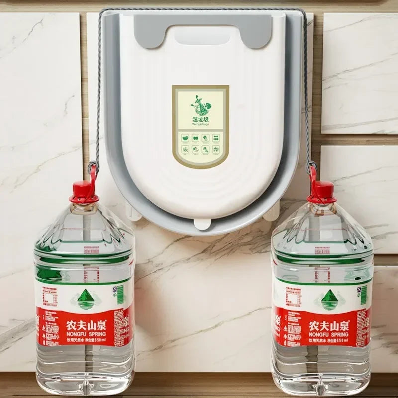 Wall Mounted Folding Waste Bins Without Lid  Door Hanging Storage Bucket Household Cleaning Tools Accessories CAMPAERO