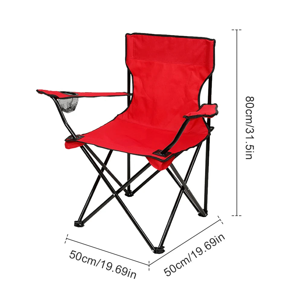 Camping Folding Chair Fishing Chair with Carrying Bag & Armrest Foldable Portable Camping Chair Heavy Duty for Travelling CAMPAERO