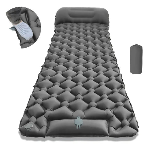 Outdoor Camping Sleeping Pad Folding Sleep Mat Beach Inflat Mattress with Pillows Ultralight Air Mat Travel Hiking New CAMPAERO