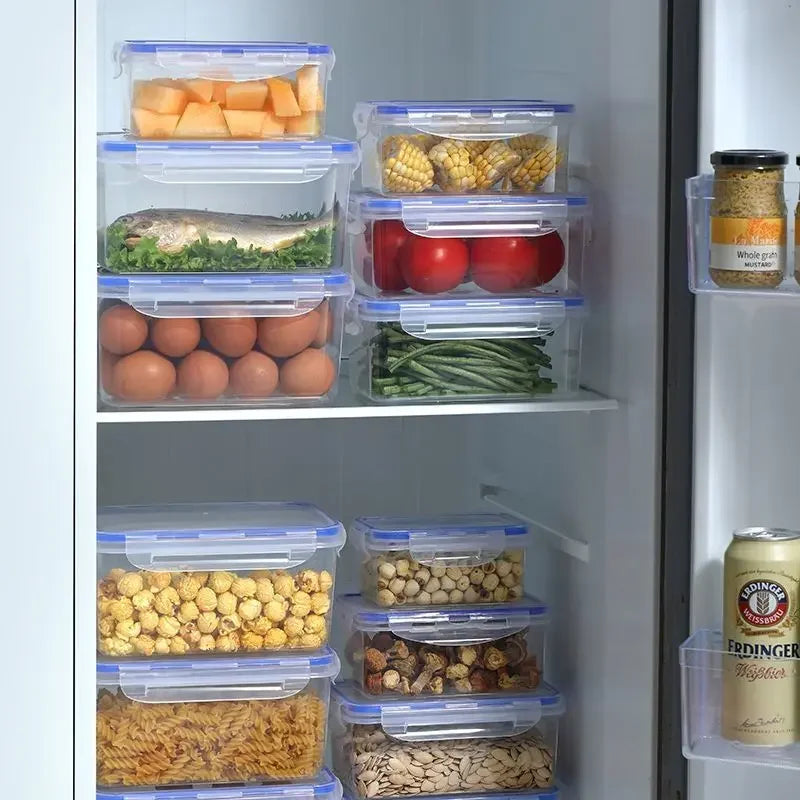 Sealed rectangular refrigerator storage box with lid Plastic crisper microwave-heated lunch box with lid CAMPAERO