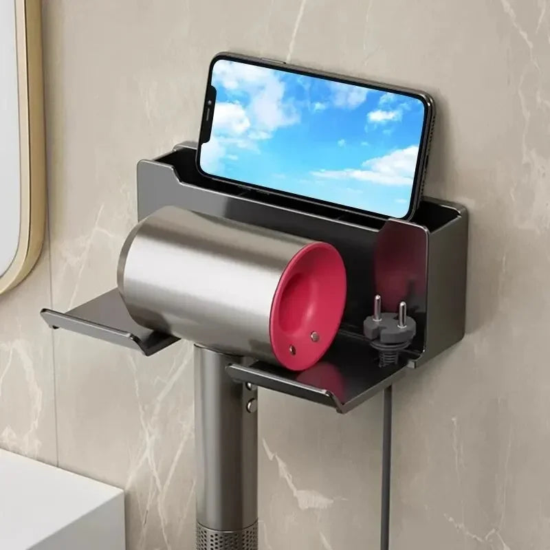 1 Pcs Hair Dryer Holder Wall Dryer Cradle Straightener Stand Hairdryer Organizer Box Plastic Hair Dryer Stand Bathroom Organizer CAMPAERO