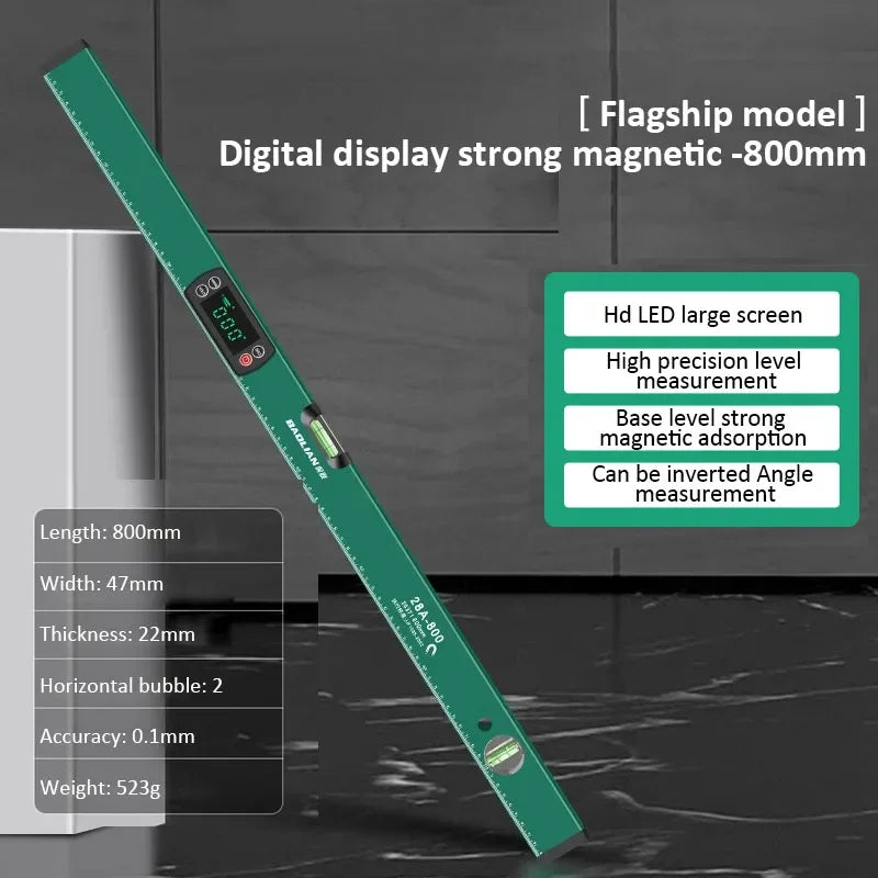 Digital Protractor High-precision Angle Finder with LED Display Inclinometer 0-90° Bubble Magnetic Level Ruler Woodworking Tools CAMPAERO