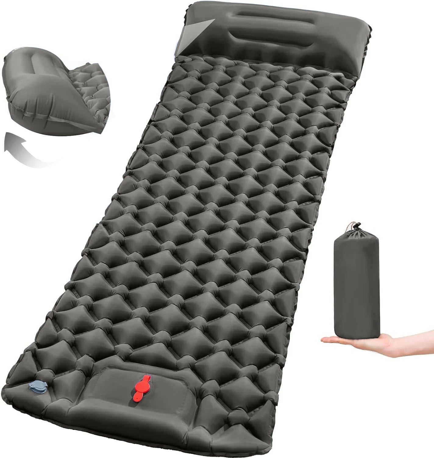 Outdoor Camping Sleeping Pad Folding Sleep Mat Beach Inflat Mattress with Pillows Ultralight Air Mat Travel Hiking New CAMPAERO