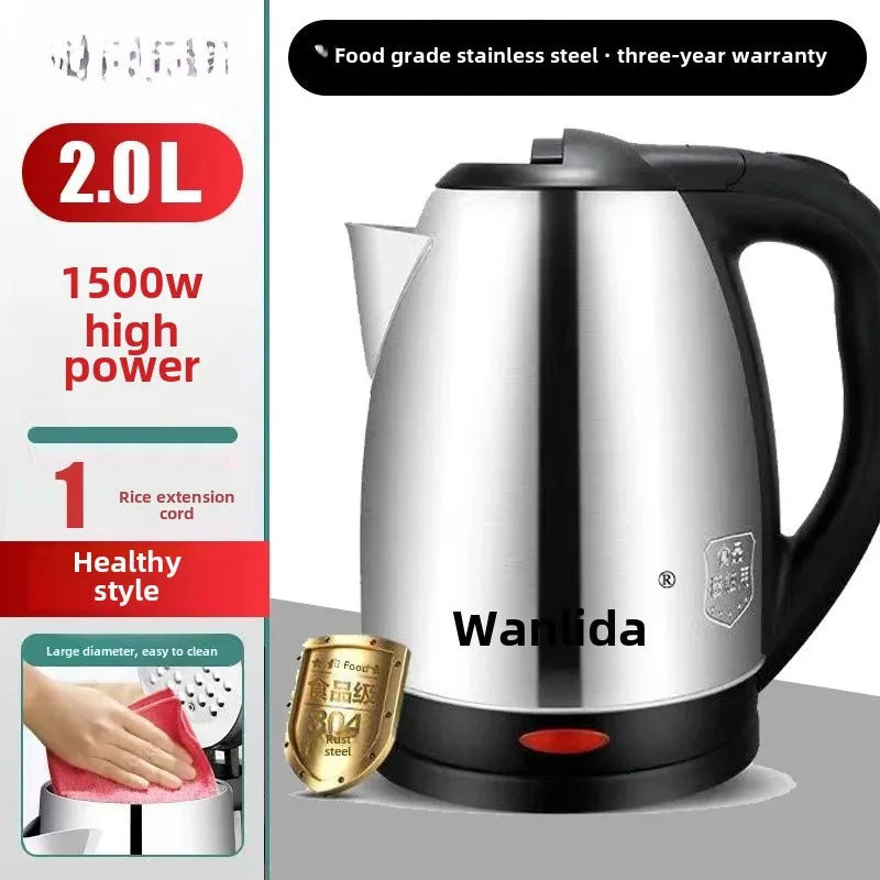 Wanlida Home Use 304 Stainless Steel Insulated Water Kettle Automatic Breakdown Heat Water Pot 2 Liters Chinese Large Land CAMPAERO