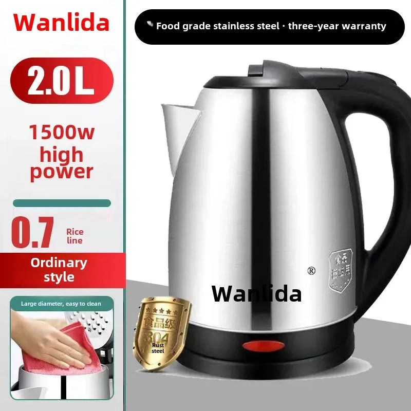 Wanlida Home Use 304 Stainless Steel Insulated Water Kettle Automatic Breakdown Heat Water Pot 2 Liters Chinese Large Land CAMPAERO