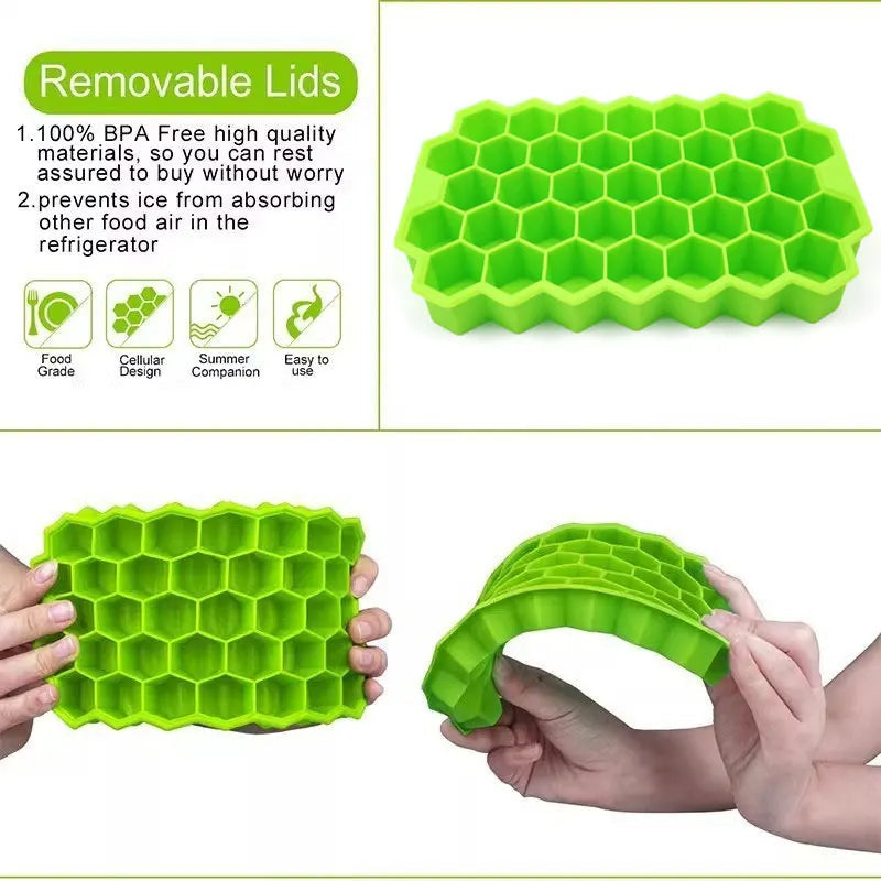 1pcs Honeycomb 37 Lattice Cube Tray Maker Without Lid DIY Ice Mold CAMPAERO