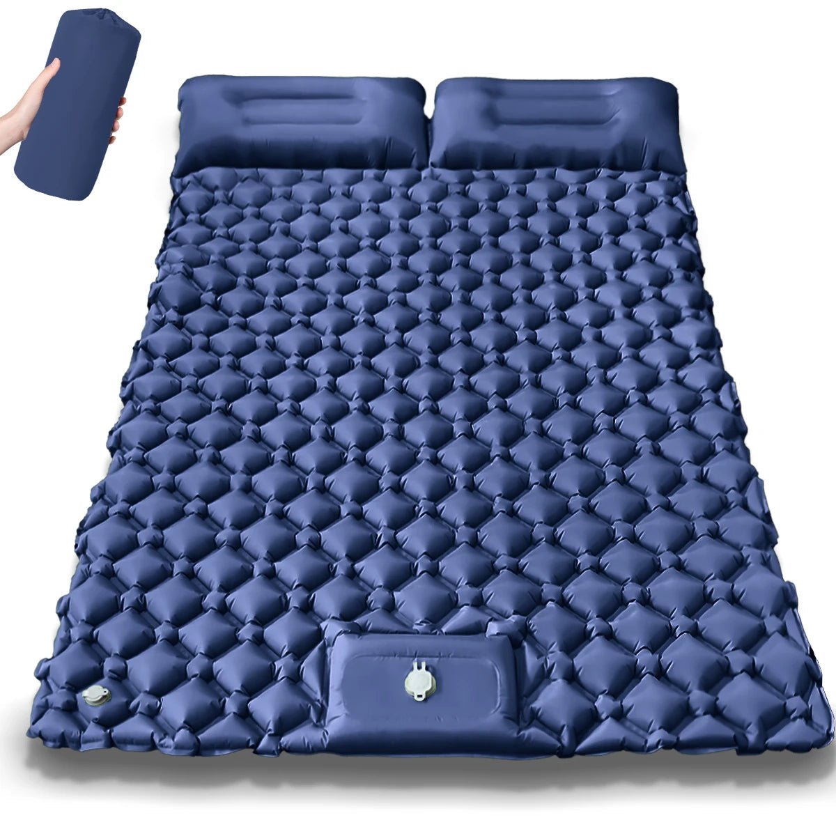 Outdoor Camping Sleeping Pad Folding Sleep Mat Beach Inflat Mattress with Pillows Ultralight Air Mat Travel Hiking New CAMPAERO