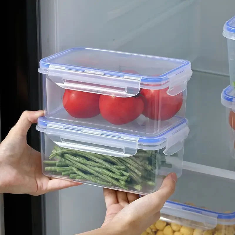 Sealed rectangular refrigerator storage box with lid Plastic crisper microwave-heated lunch box with lid CAMPAERO
