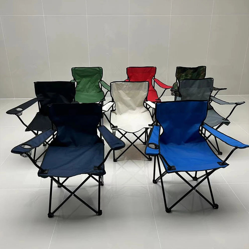 Camping Folding Chair Fishing Chair with Carrying Bag & Armrest Foldable Portable Camping Chair Heavy Duty for Travelling CAMPAERO