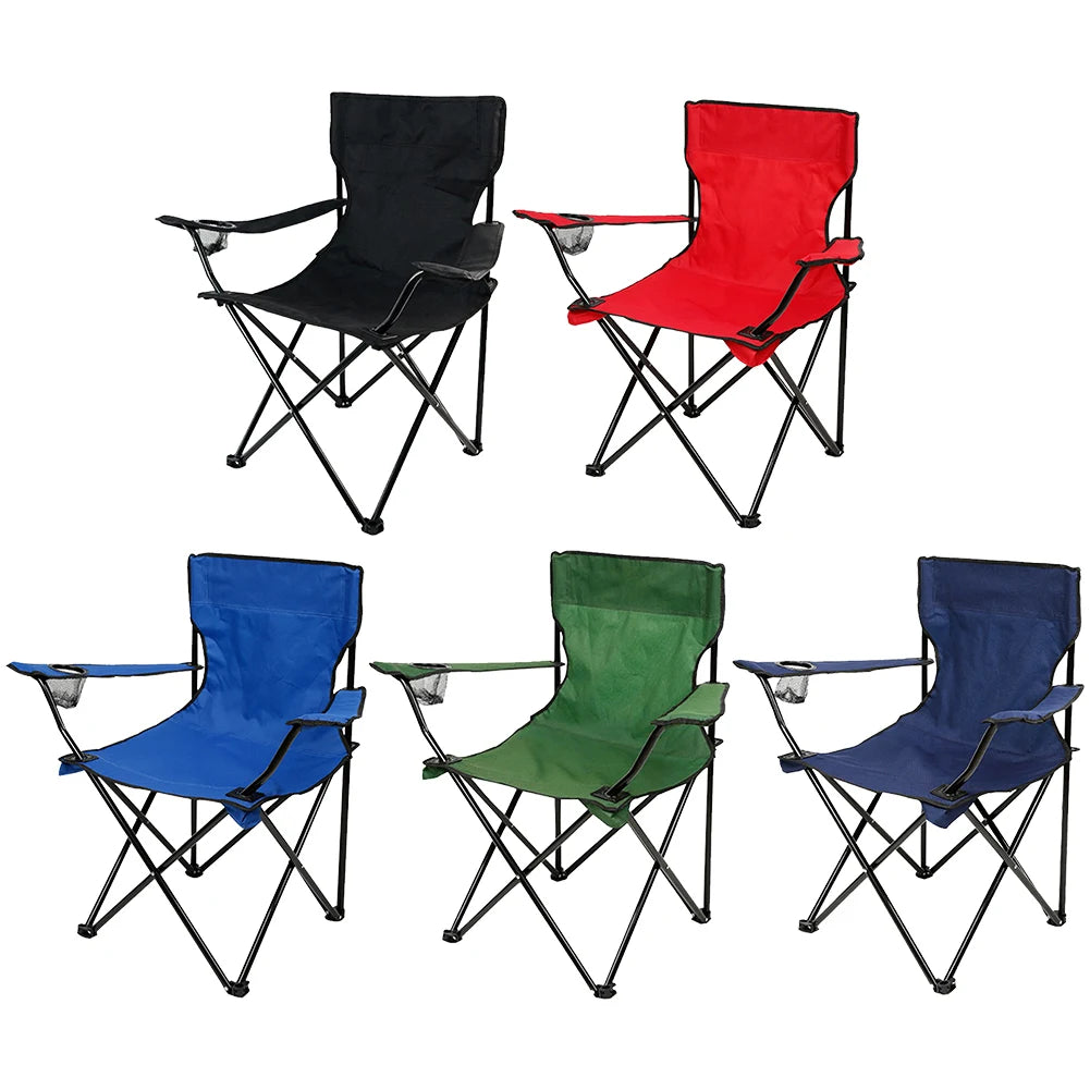 Camping Folding Chair Fishing Chair with Carrying Bag & Armrest Foldable Portable Camping Chair Heavy Duty for Travelling CAMPAERO