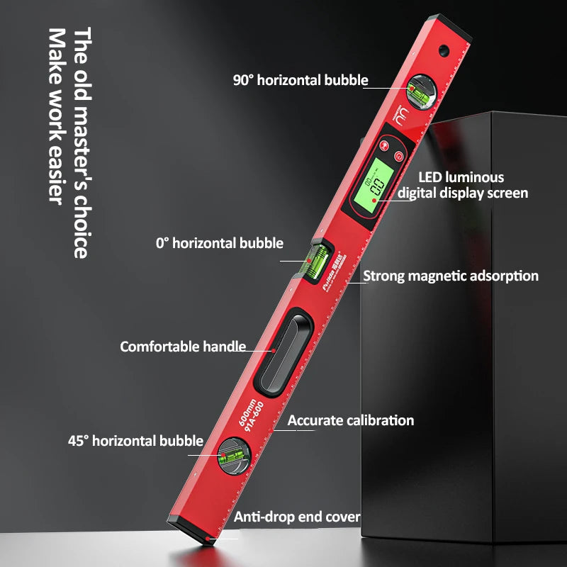 Digital Protractor Angle Finder Inclinometer Spirit level Bubble Magnetic Electric Level Electronic Inclinometer Ruler with LED CAMPAERO
