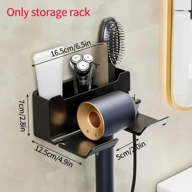 1 Pcs Hair Dryer Holder Wall Dryer Cradle Straightener Stand Hairdryer Organizer Box Plastic Hair Dryer Stand Bathroom Organizer CAMPAERO