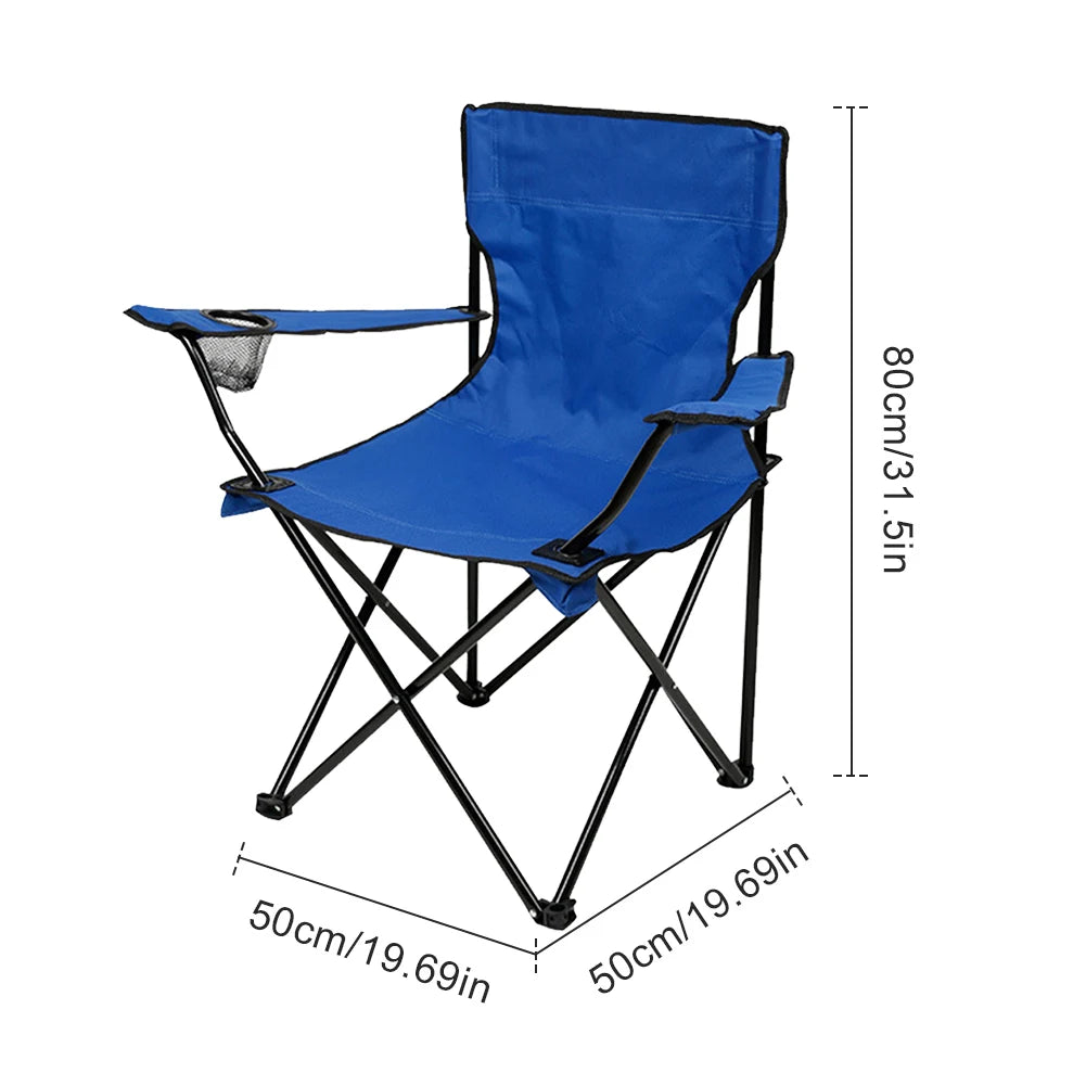 Camping Folding Chair Fishing Chair with Carrying Bag & Armrest Foldable Portable Camping Chair Heavy Duty for Travelling CAMPAERO