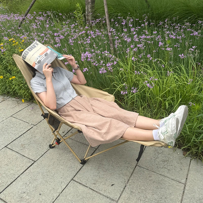 Camping Chair Outdoor Foldable Adjustable Ergonomic Close-Fitting Body Curve Long-Lasting Not Tired Durable Material Encryption Oxford Cloth CAMPAERO